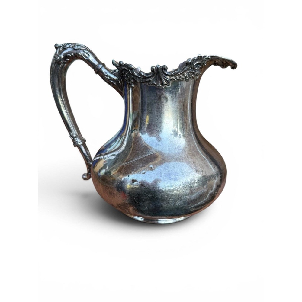 Silver-Plated Water Pitcher Vase Reed & Barton 465 Ornate Lip And Handle